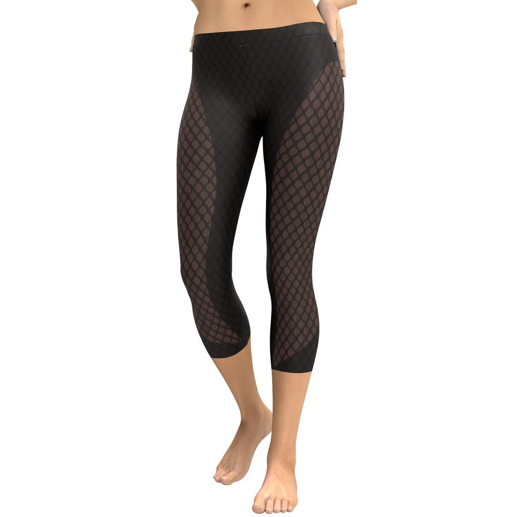 Black Mesh Capris