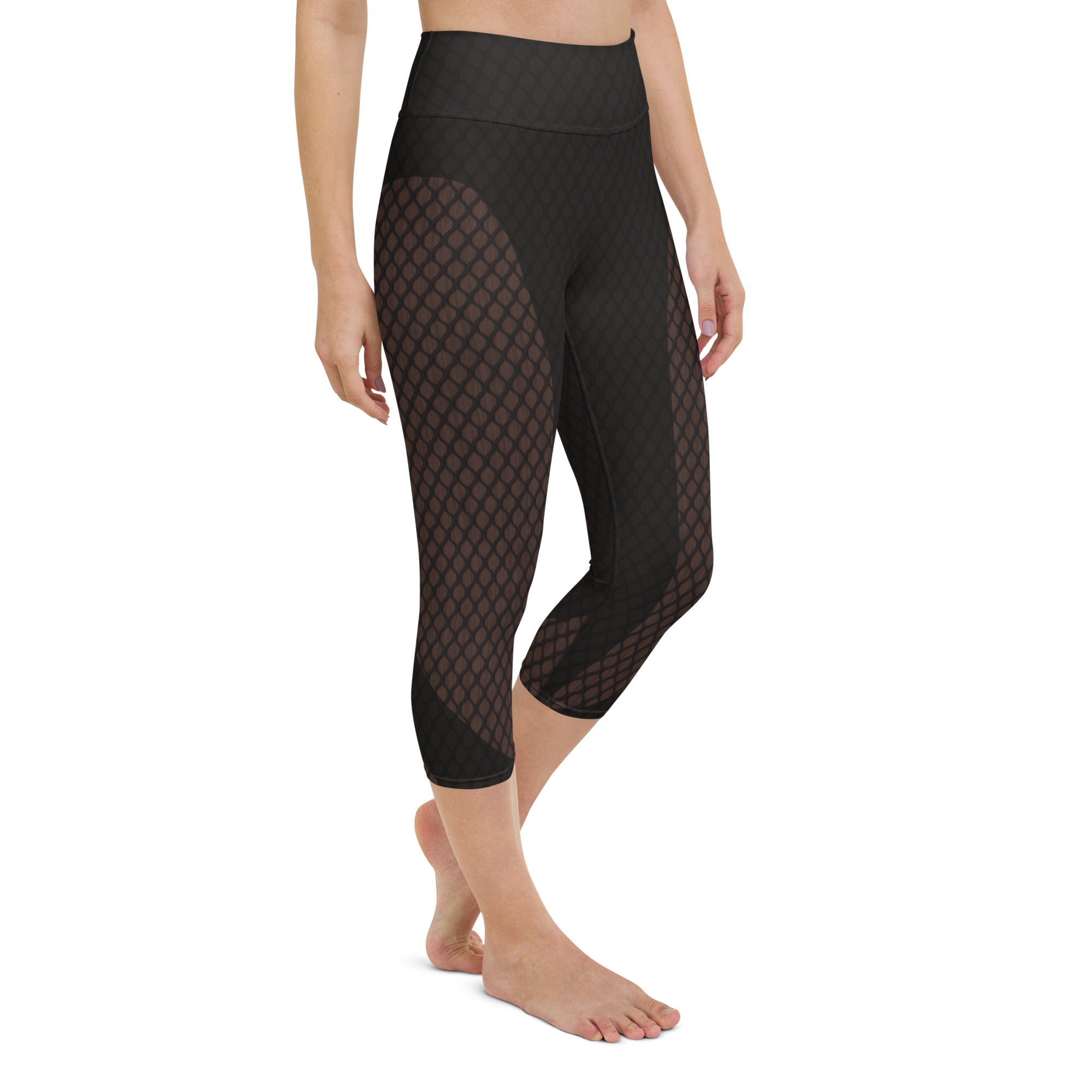 Black Mesh Yoga Capris