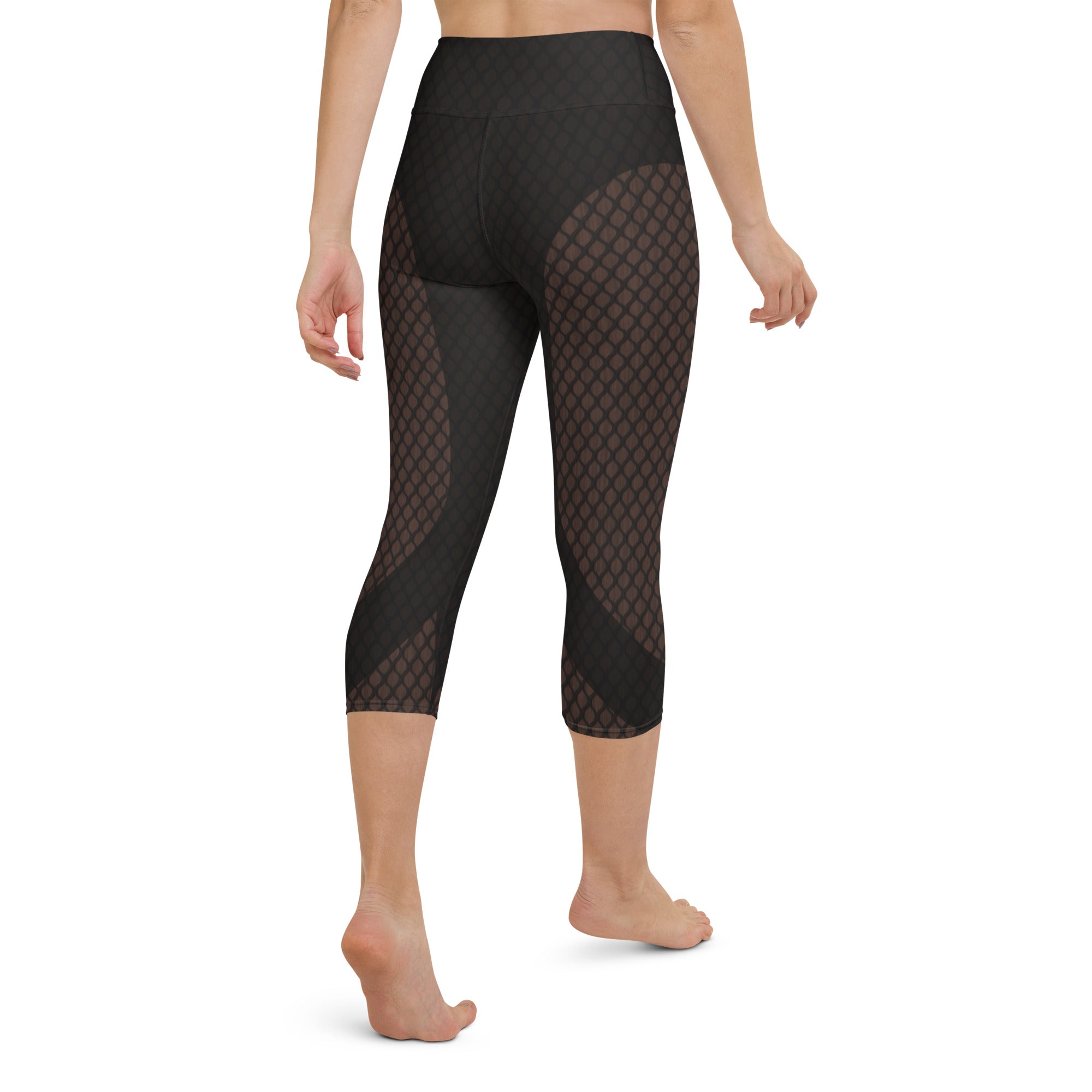 Black Mesh Yoga Capris