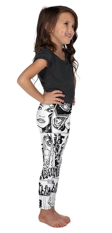 Black & White Comic Book Kid's Leggings