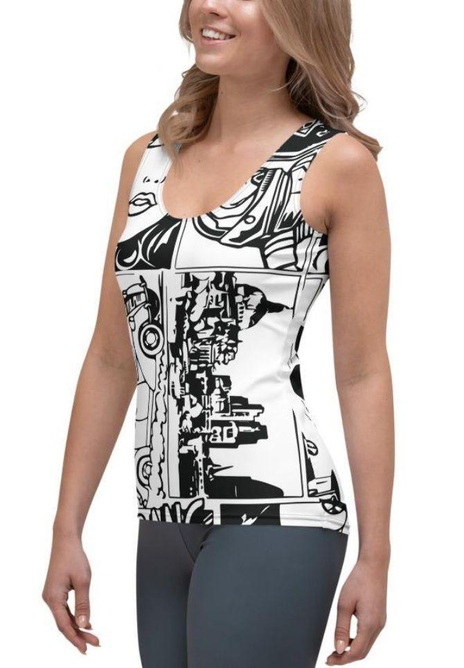 Black & White Comic Book Tank Top