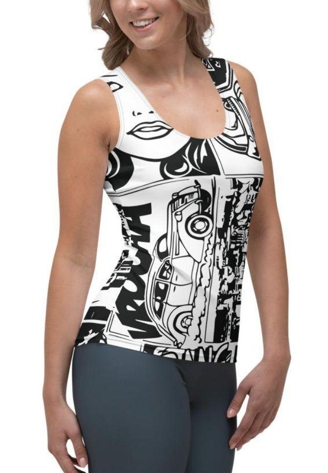 Black & White Comic Book Tank Top