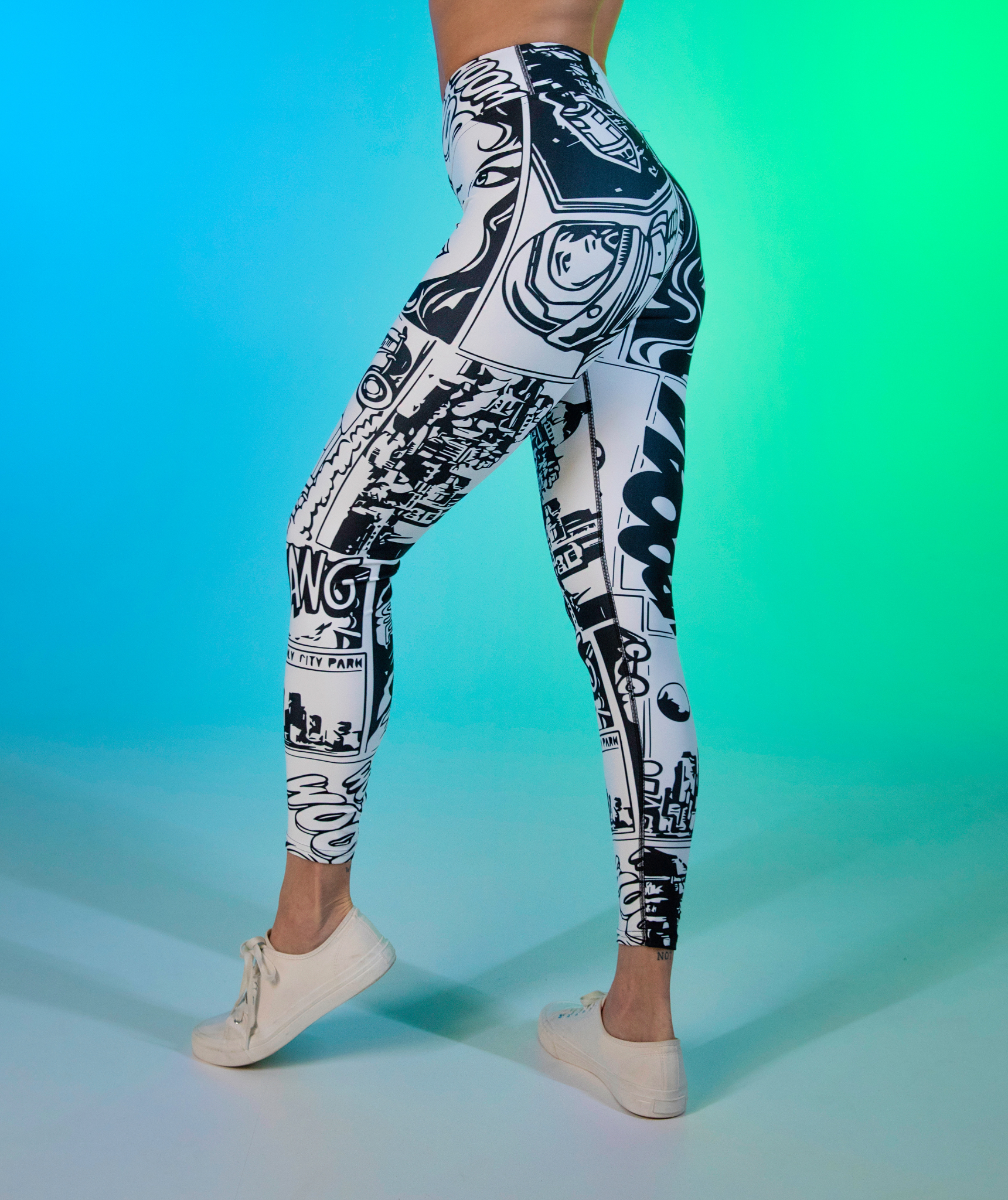 Black & White Comic Book Yoga Leggings