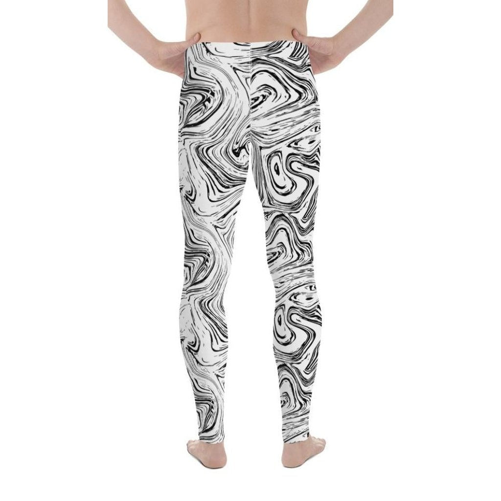 Black & White Marble Men's Leggings