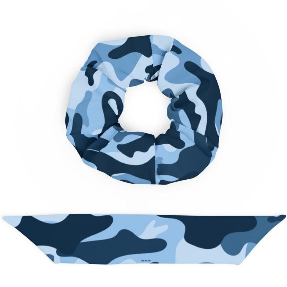 Blue Camo Scrunchie