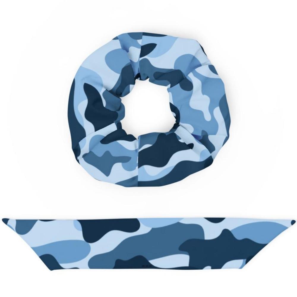 Blue Camo Scrunchie
