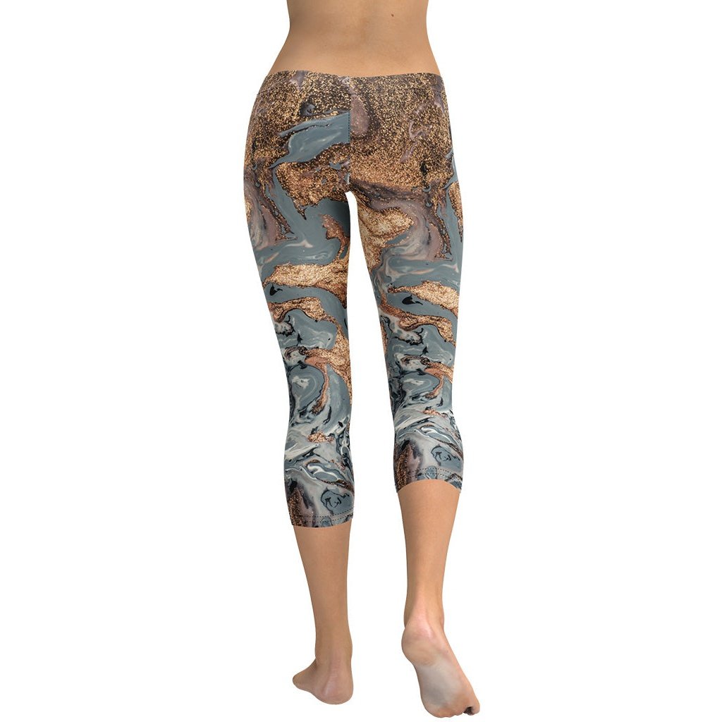 Bronze Marble Print Capris