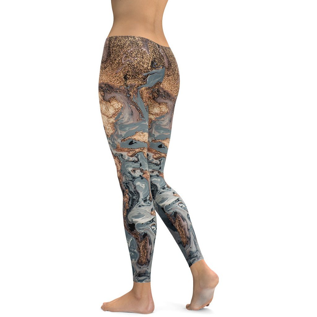 Bronze Marble Print Leggings