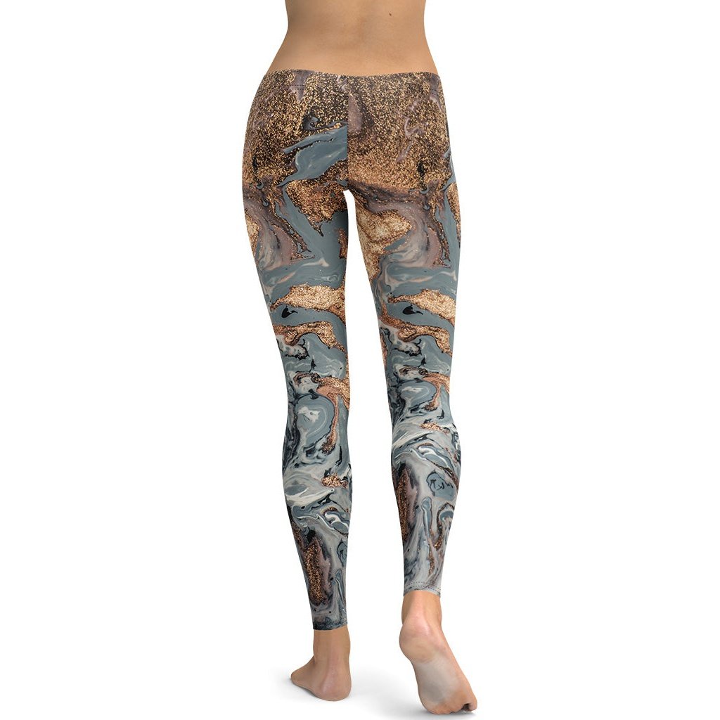 Bronze Marble Print Leggings
