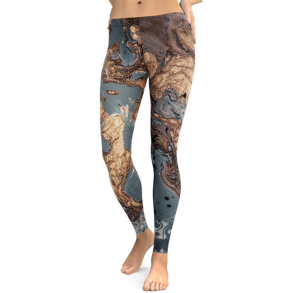 Bronze Marble Print Leggings
