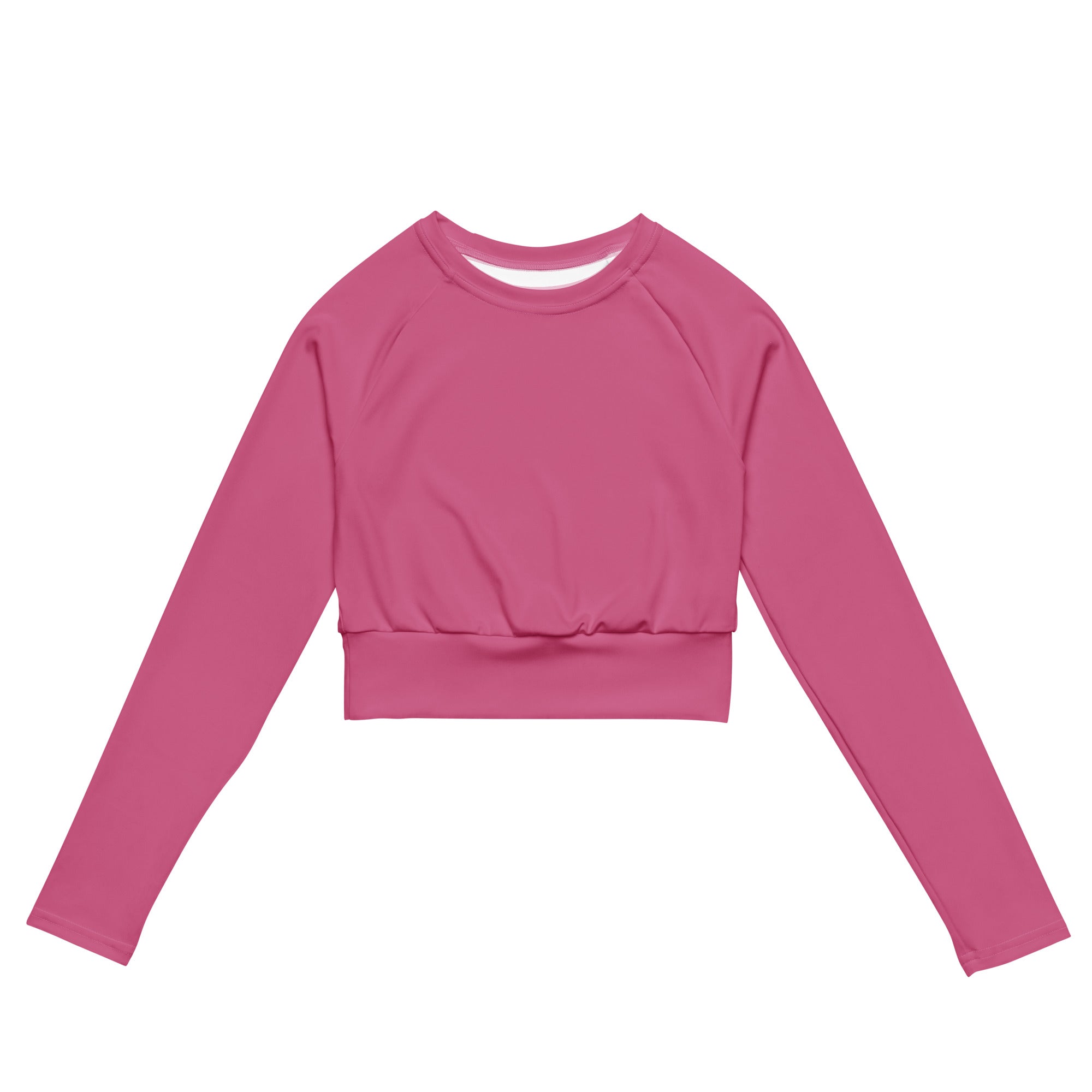 Bubblegum Pink Recycled Long-sleeve Crop Top