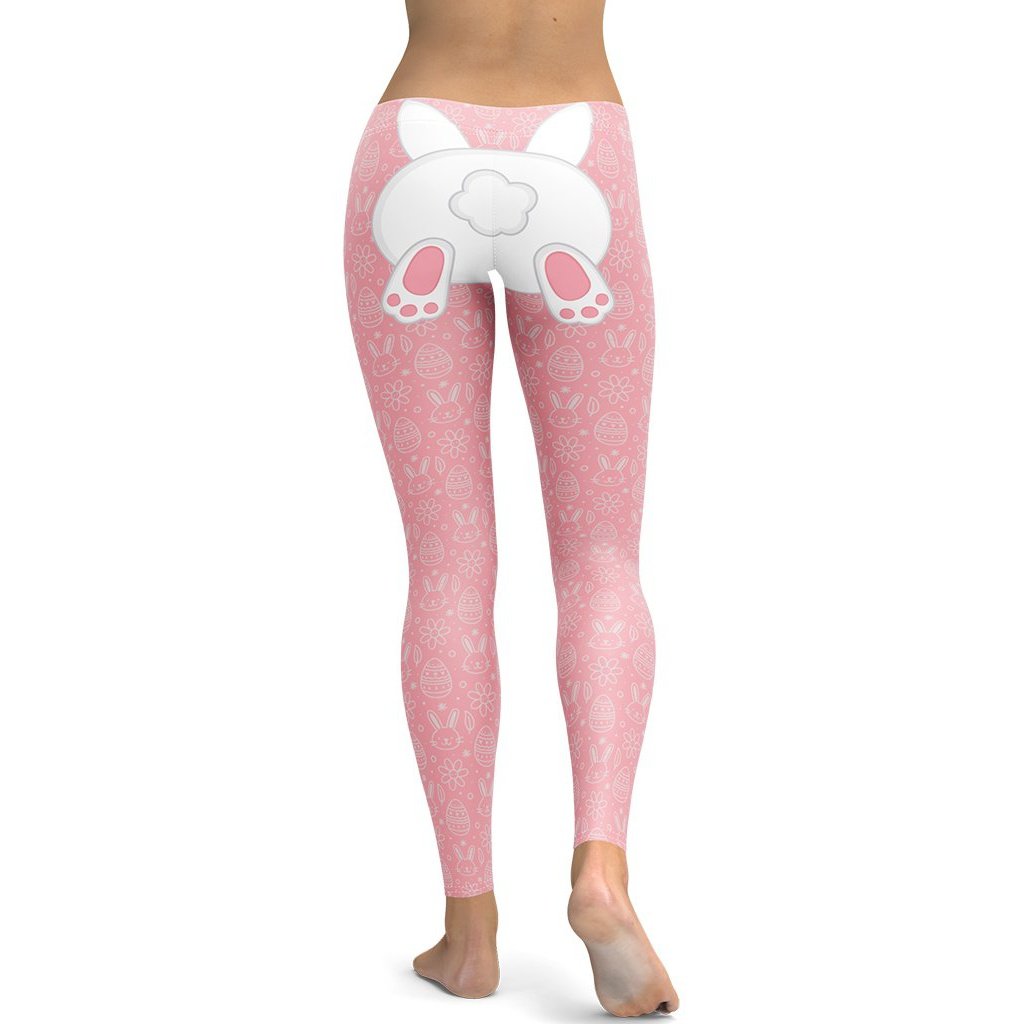 Womens Exclusive Leggings | Easter Bunny Spring Flowers Leggings | Yoga  Pants | Footless Tights