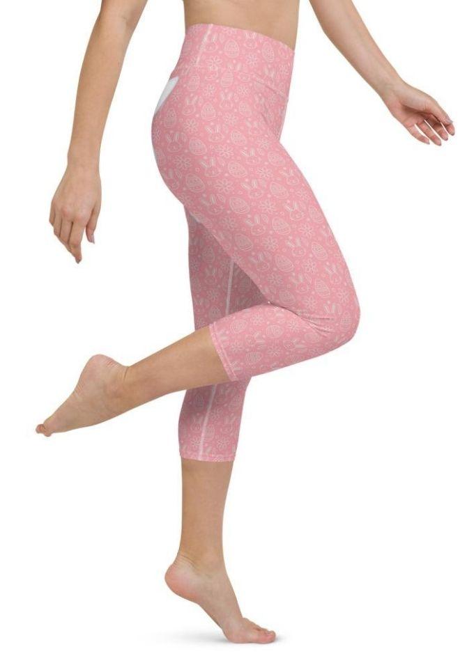 Bunny But* Easter Yoga Capris (Pink)