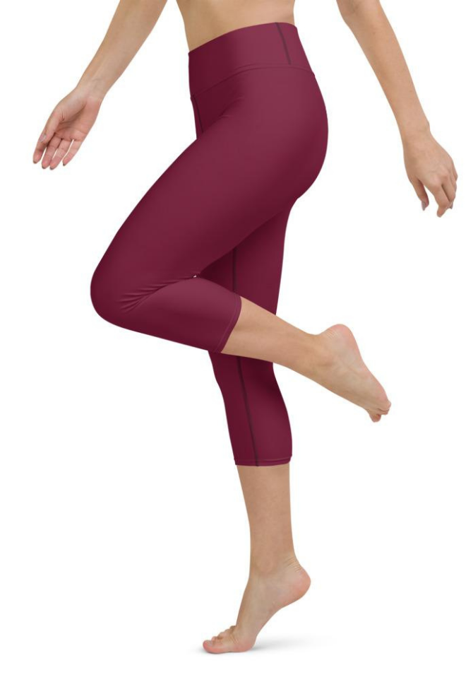 Burgundy Wine Yoga Capris