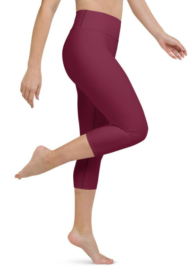 Burgundy Wine Yoga Capris