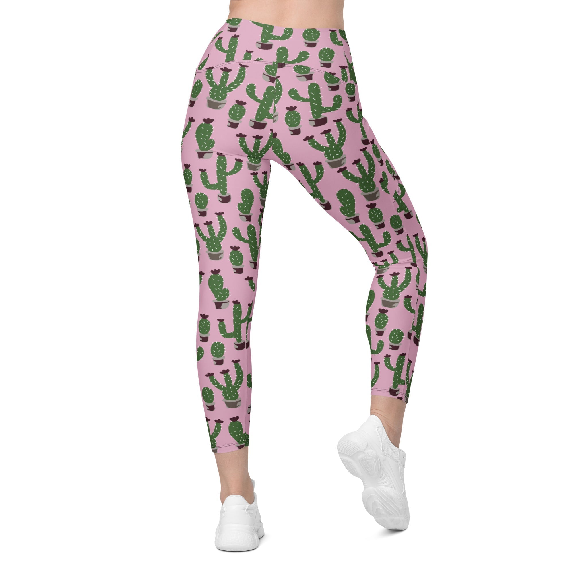 Cactus Love Crossover Leggings With Pockets