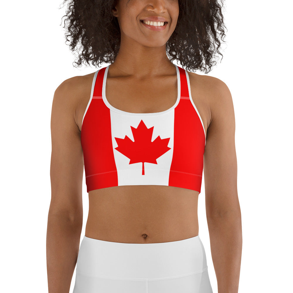 Canada Flag Sports Bra: Women's Patriotic Outfits