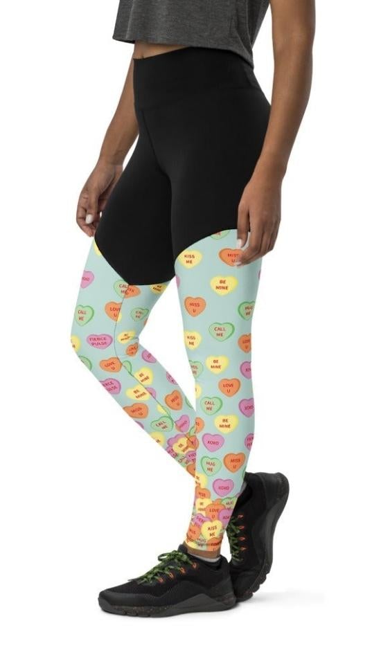 Candy Hearts Compression Leggings