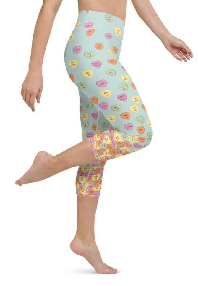Candy Hearts Yoga Capris