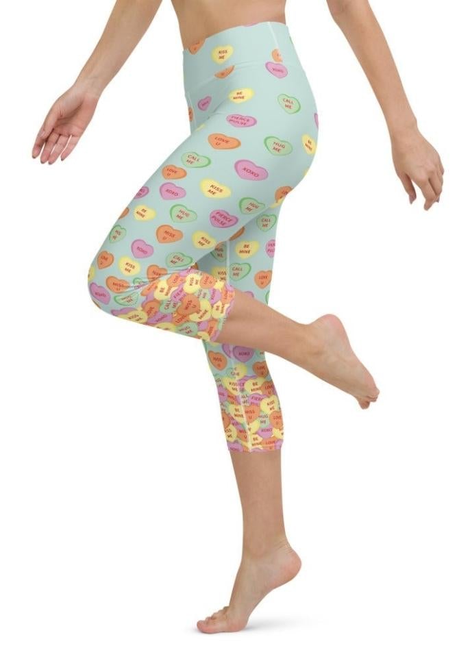 Candy Hearts Yoga Capris