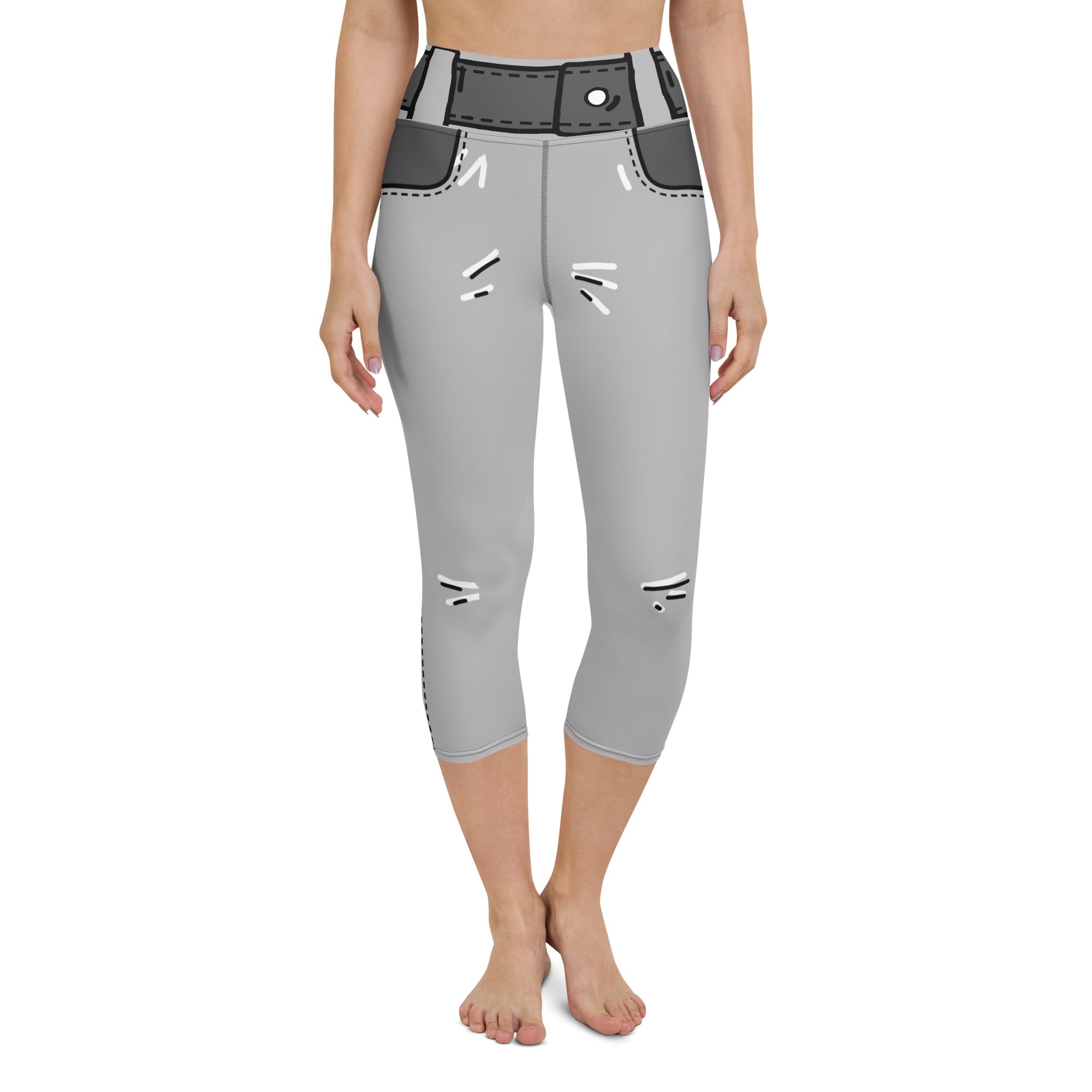 Cartoonized Monochrome Yoga Capris