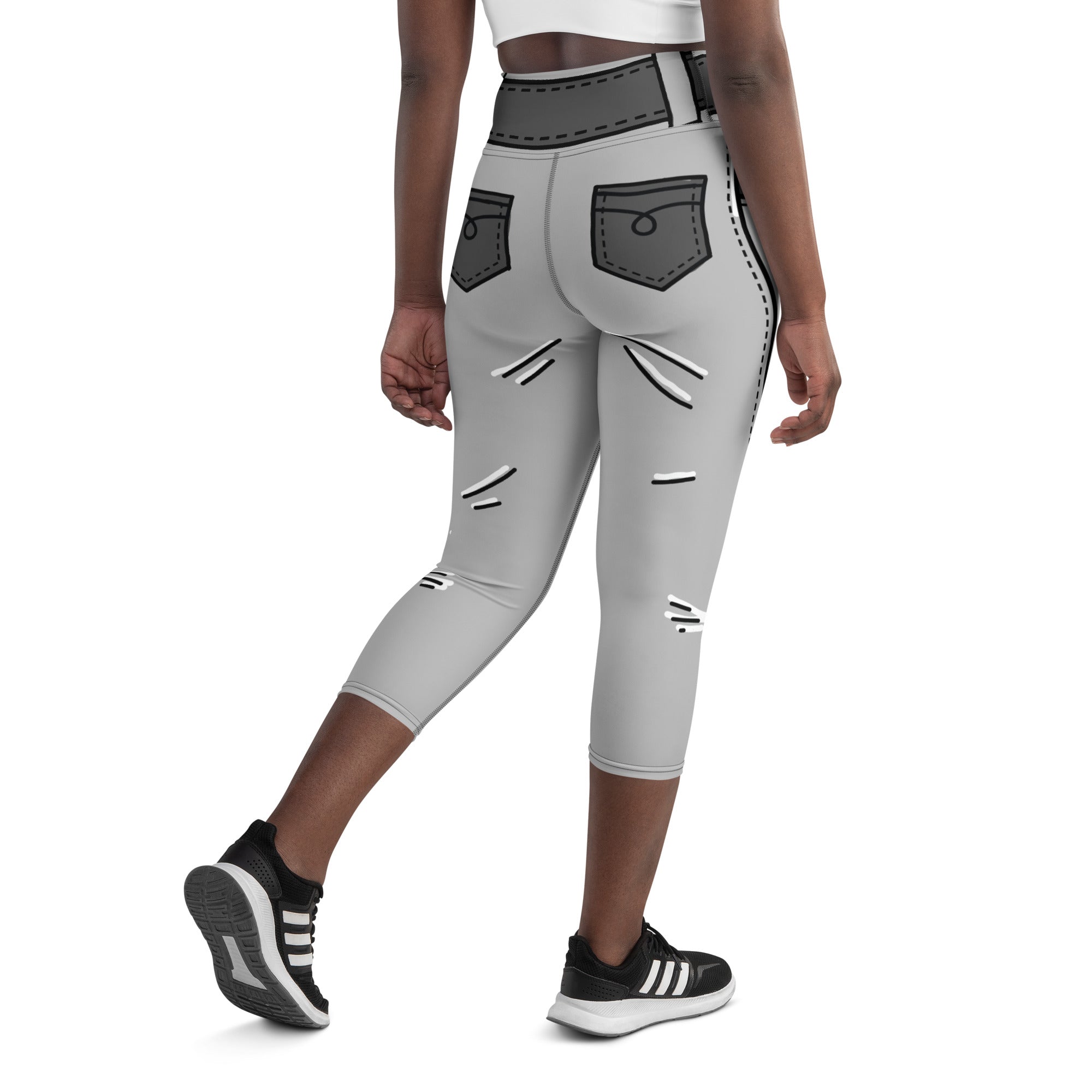 Cartoonized Monochrome Yoga Capris