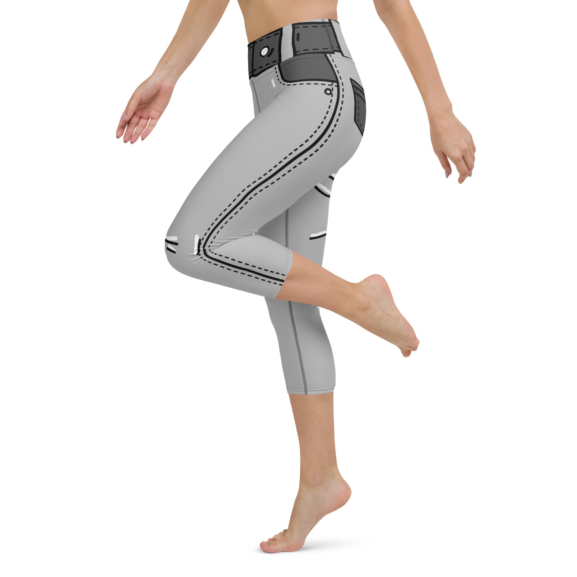 Cartoonized Monochrome Yoga Capris