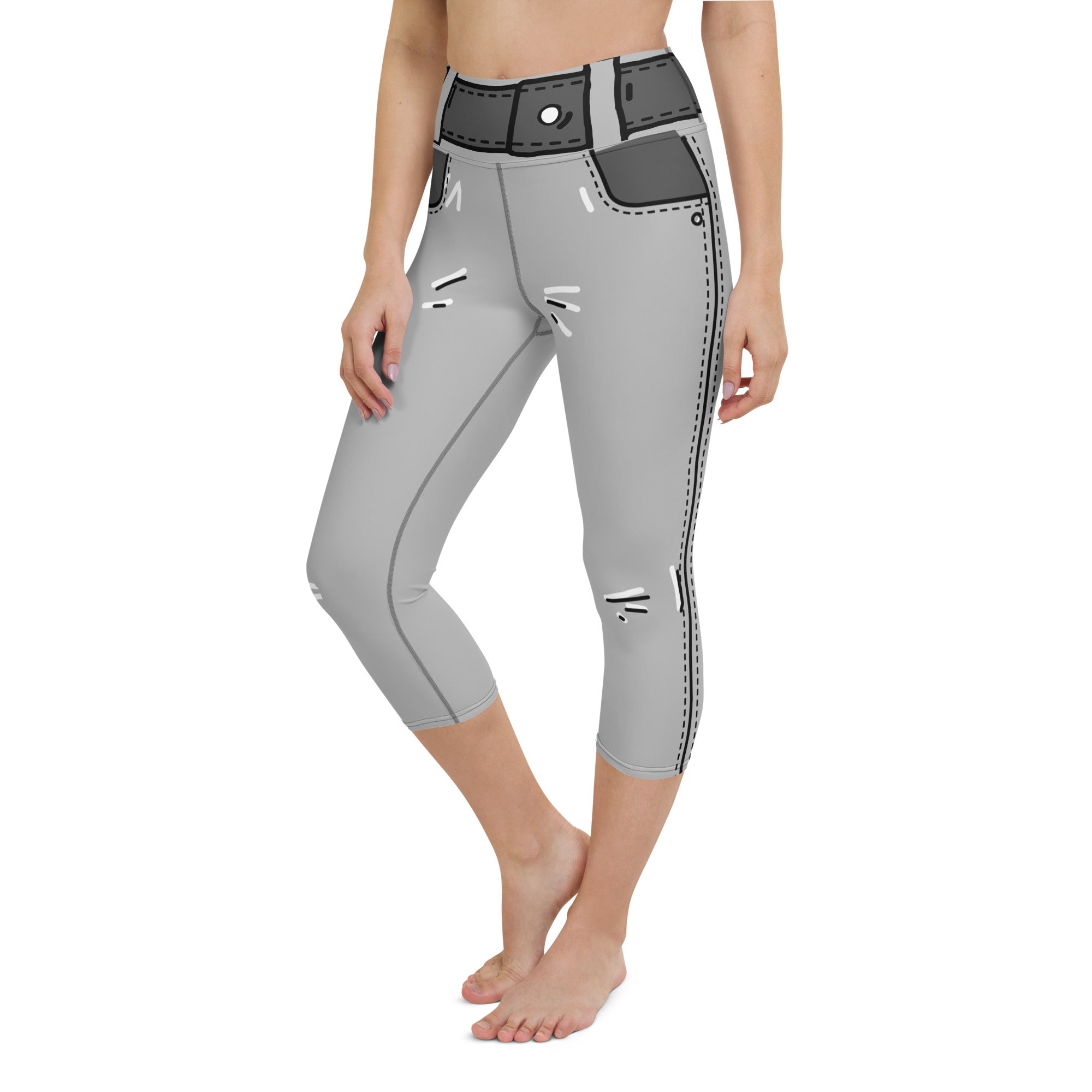 Cartoonized Monochrome Yoga Capris