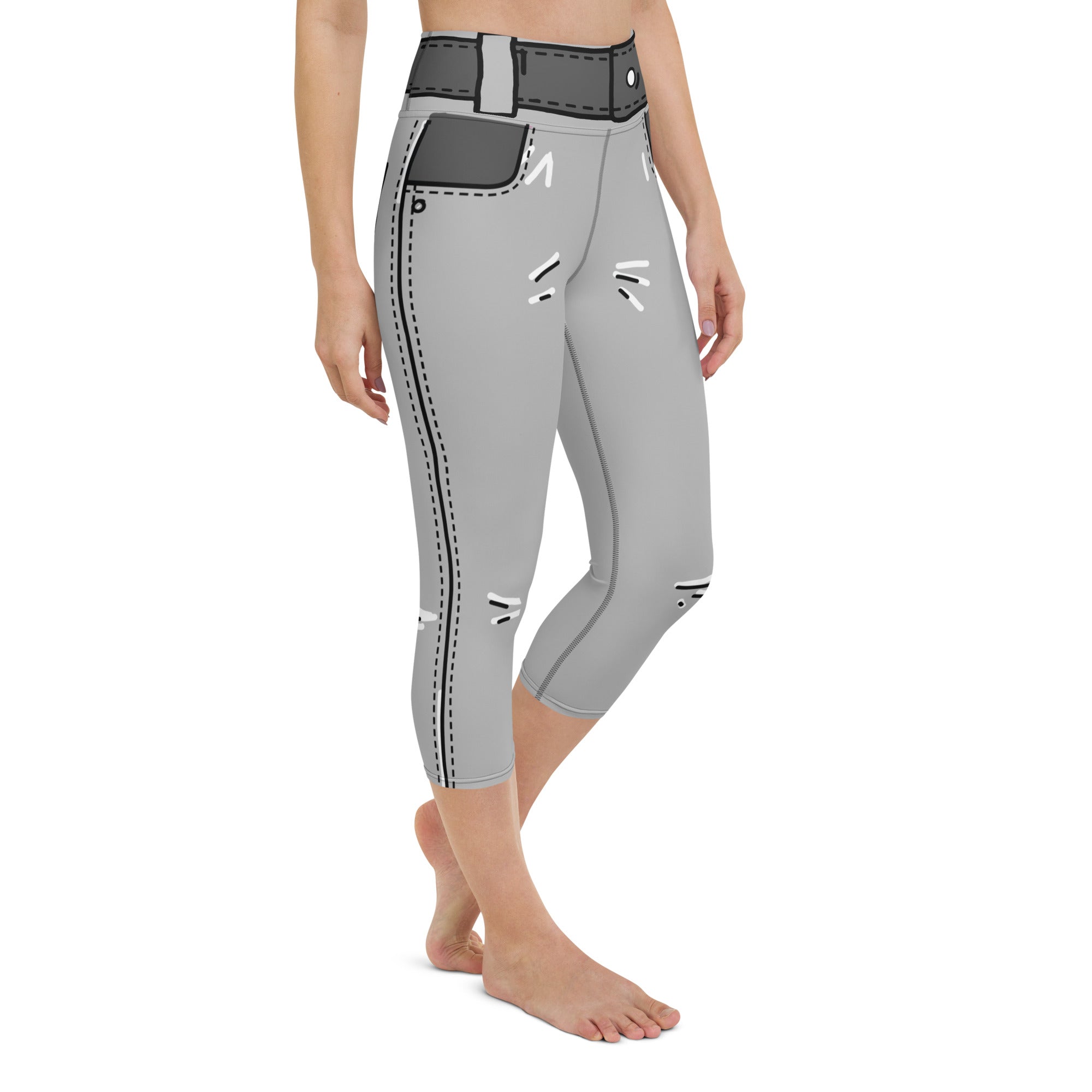Cartoonized Monochrome Yoga Capris
