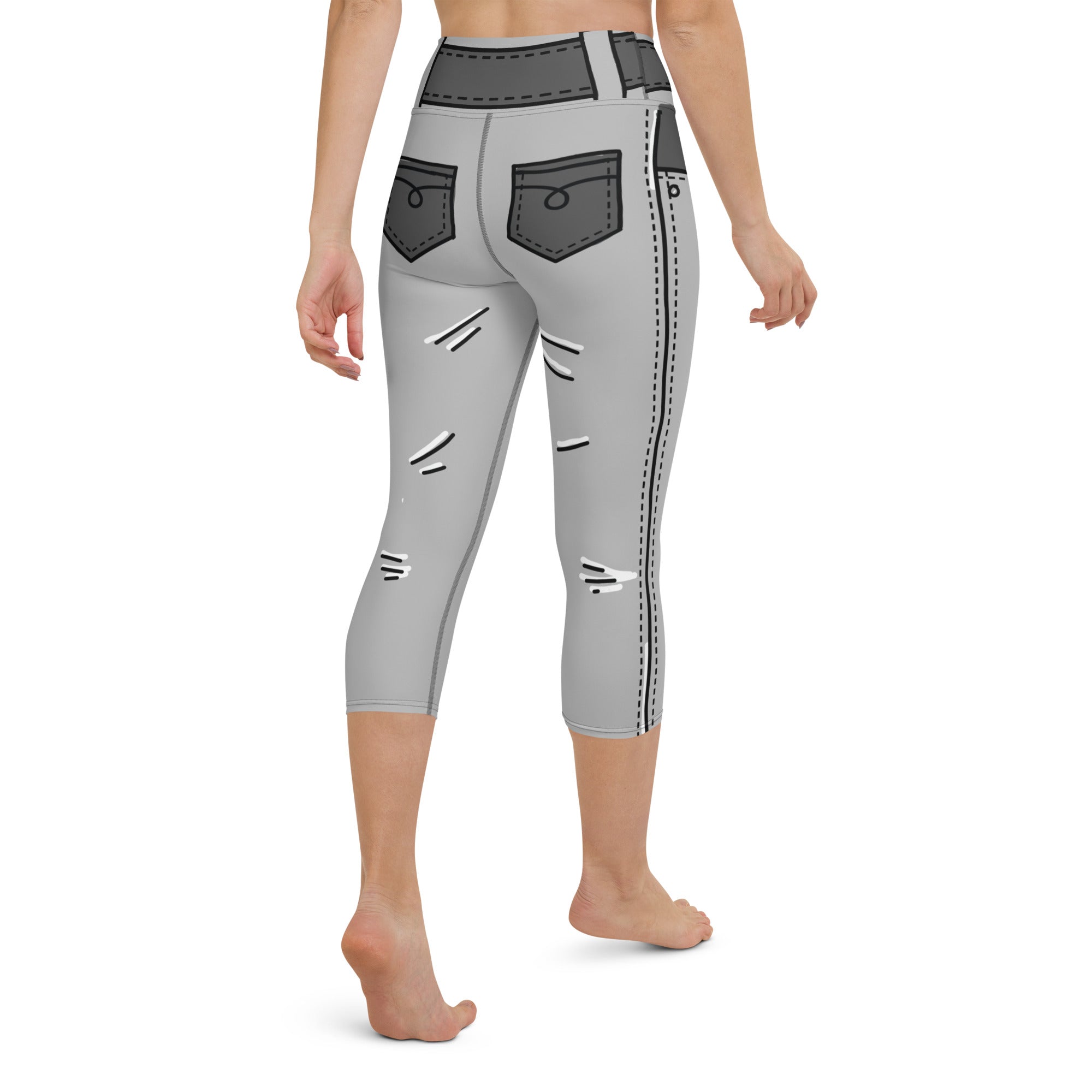 Cartoonized Monochrome Yoga Capris