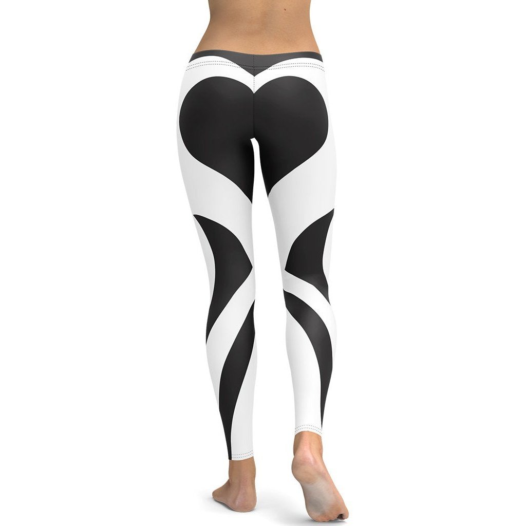 Black & White Workout Vortex Leggings for Women