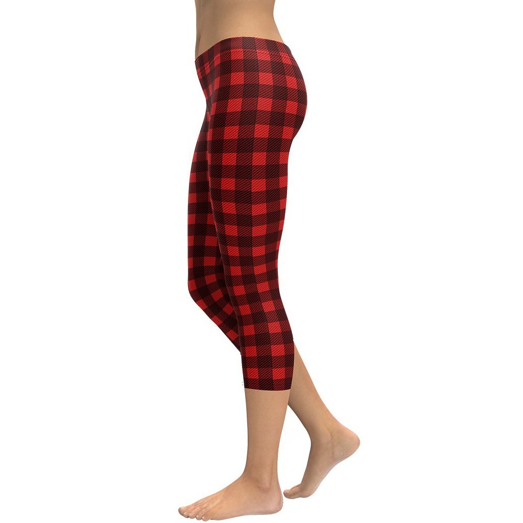 Christmas Buffalo Print Capris