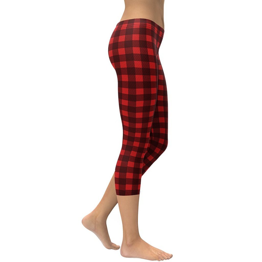 Christmas Buffalo Print Capris