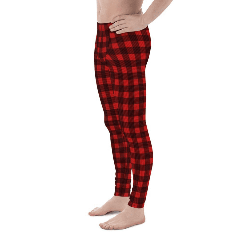 Christmas Buffalo Print Men's Leggings