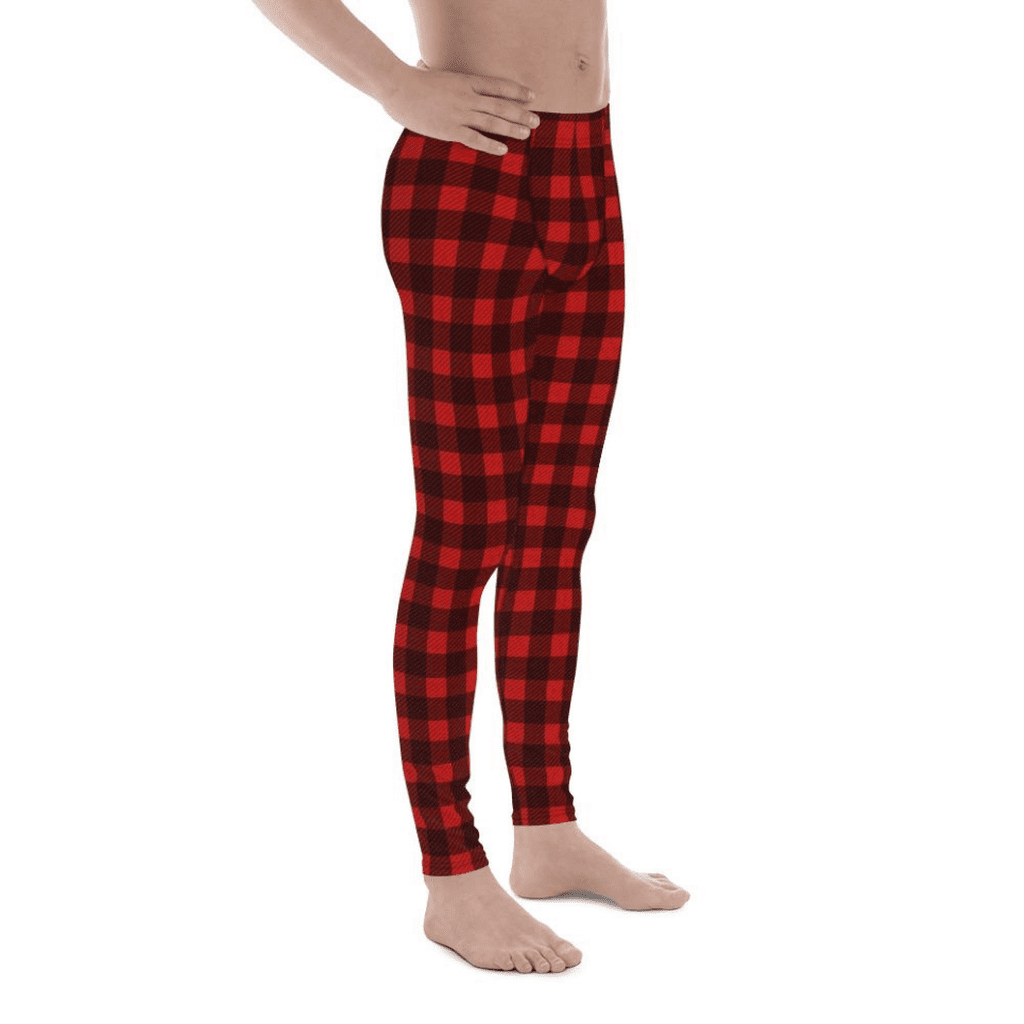 Christmas Buffalo Print Men's Leggings
