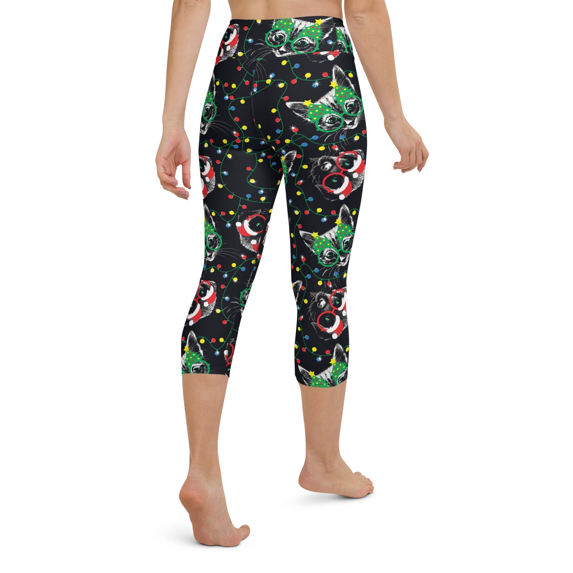 Christmas Lights & Cats Yoga Capris