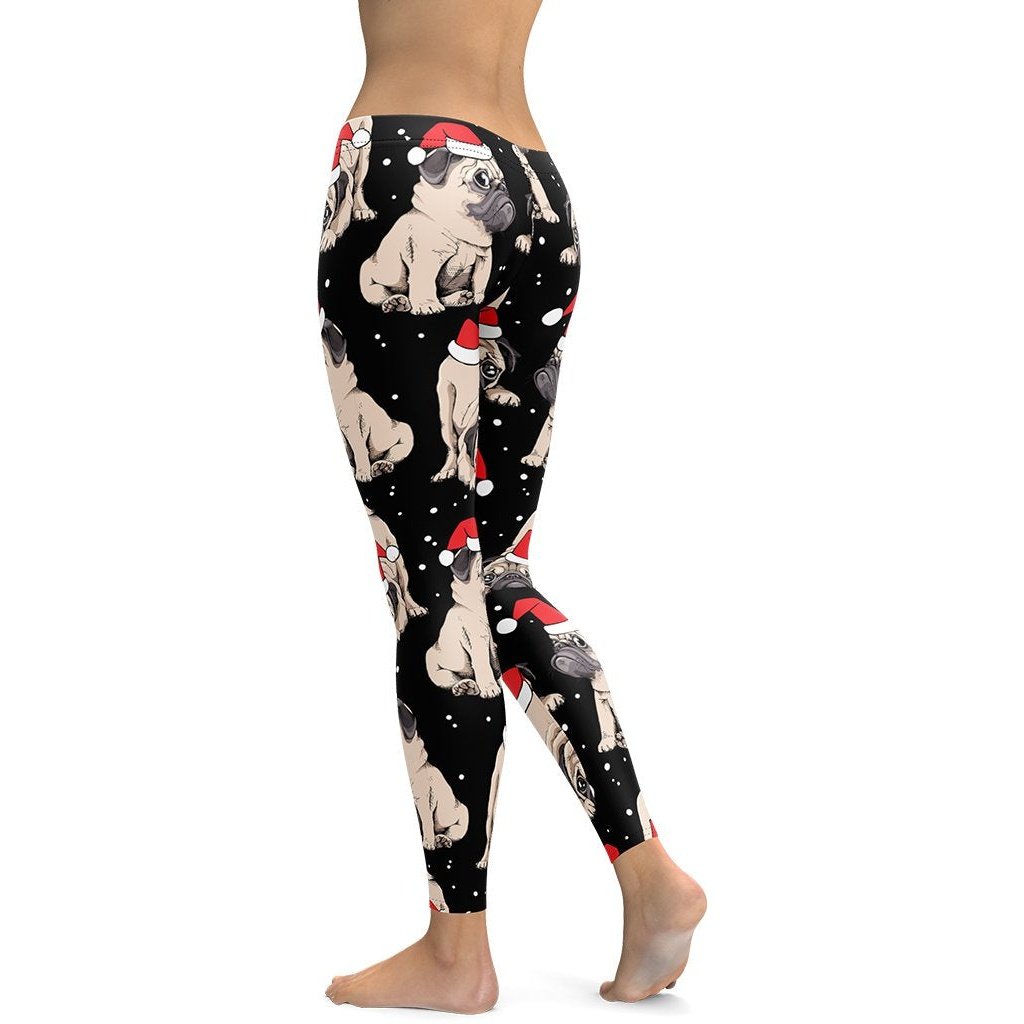 Christmas Pugs Leggings - FiercePulse - Premium Workout Leggings - Yoga Pants