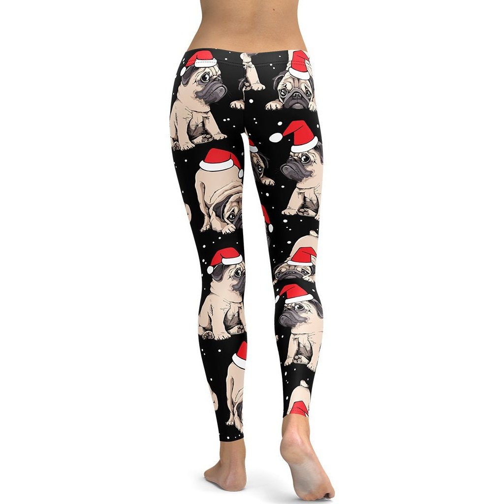 Christmas Pugs Leggings - FiercePulse - Premium Workout Leggings - Yoga Pants