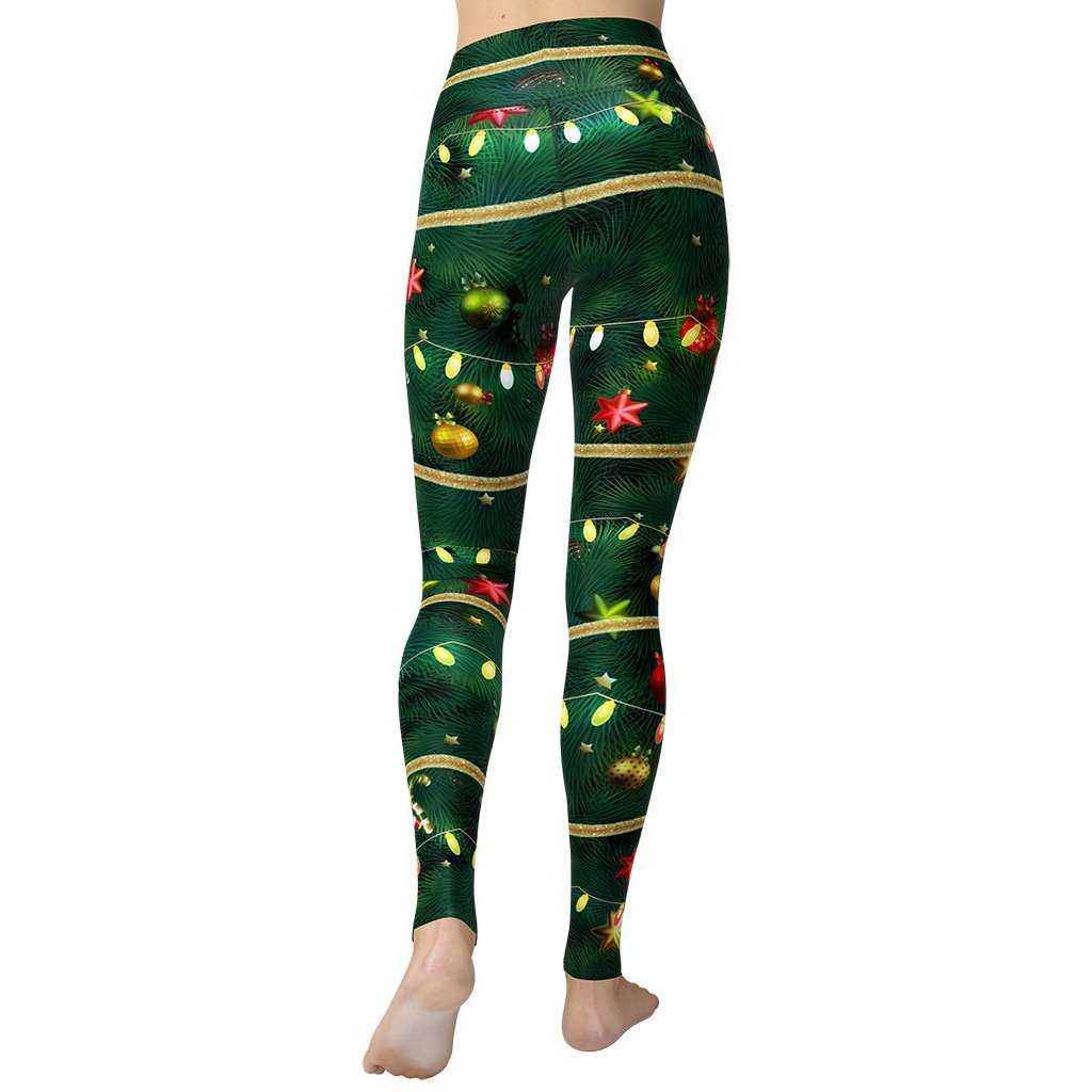 Christmas Tree Yoga Leggings - FiercePulse - Premium Workout Leggings - Yoga Pants