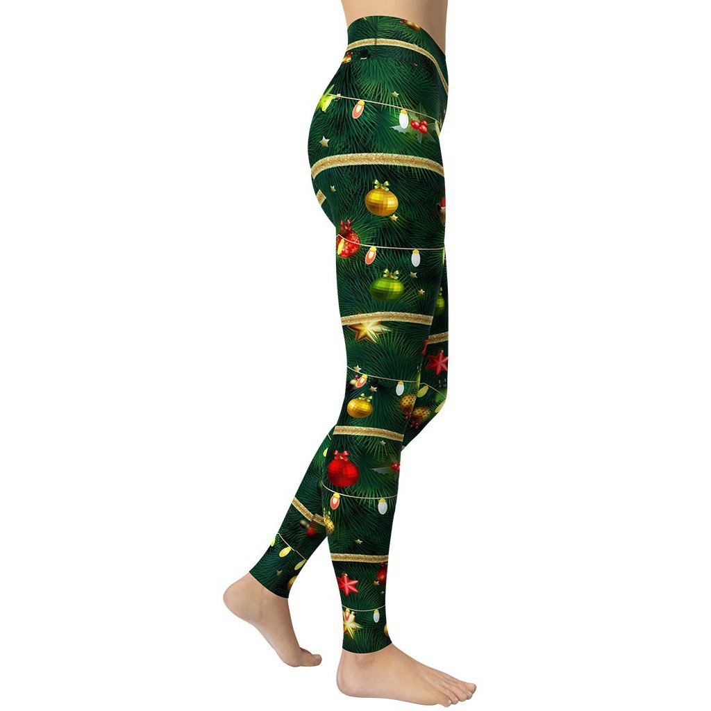 Christmas Tree Yoga Leggings - FiercePulse - Premium Workout Leggings - Yoga Pants