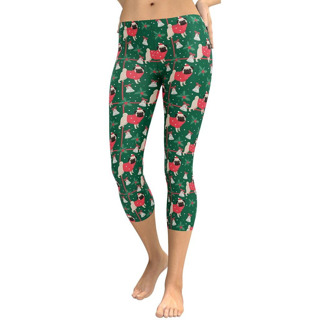 Christmassy Pugs Capris