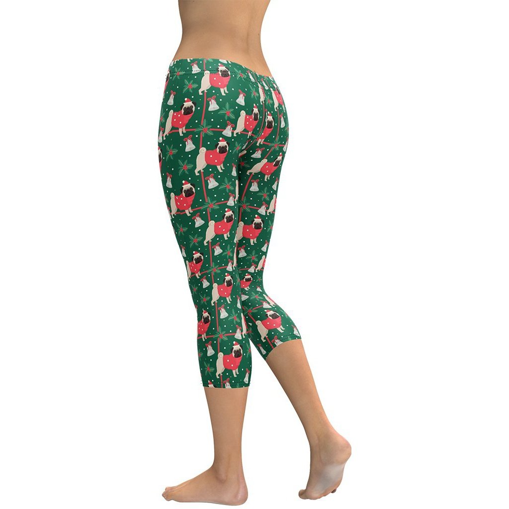 Christmassy Pugs Capris