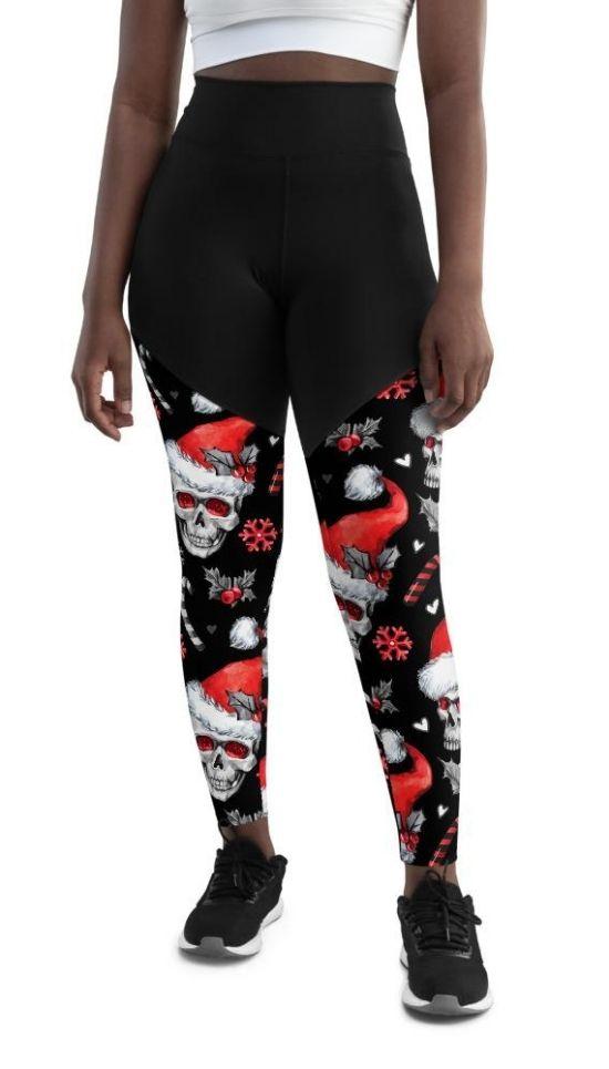 Christmassy Skulls Compression Leggings