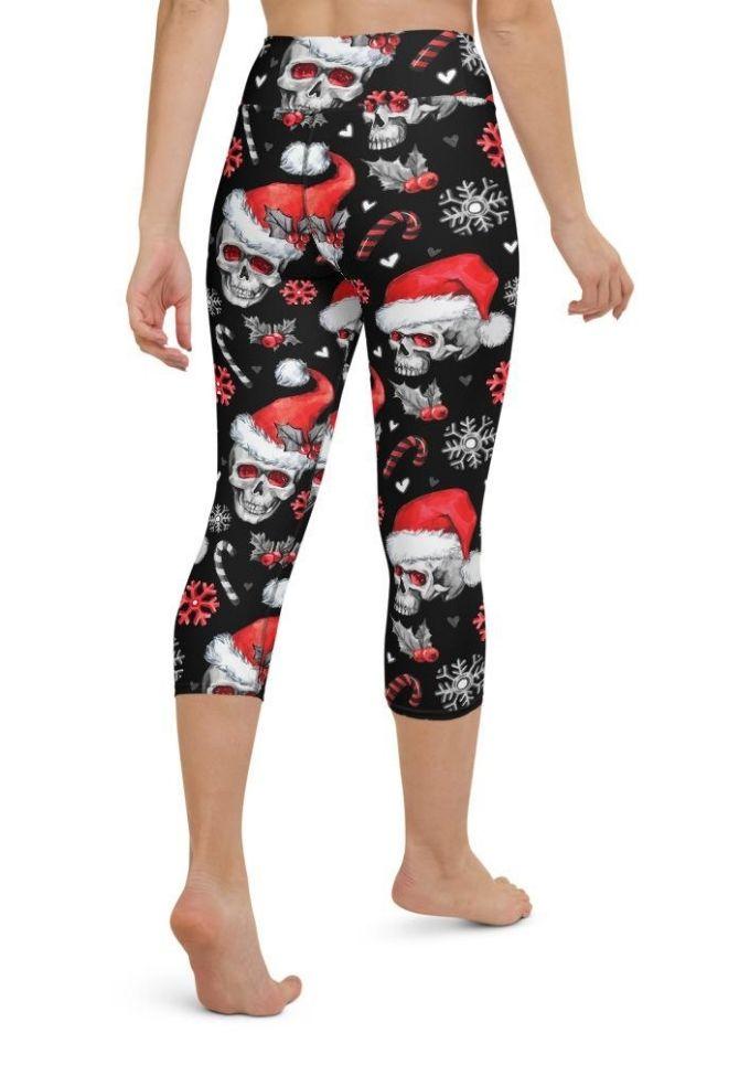 Christmassy Skulls Yoga Capris