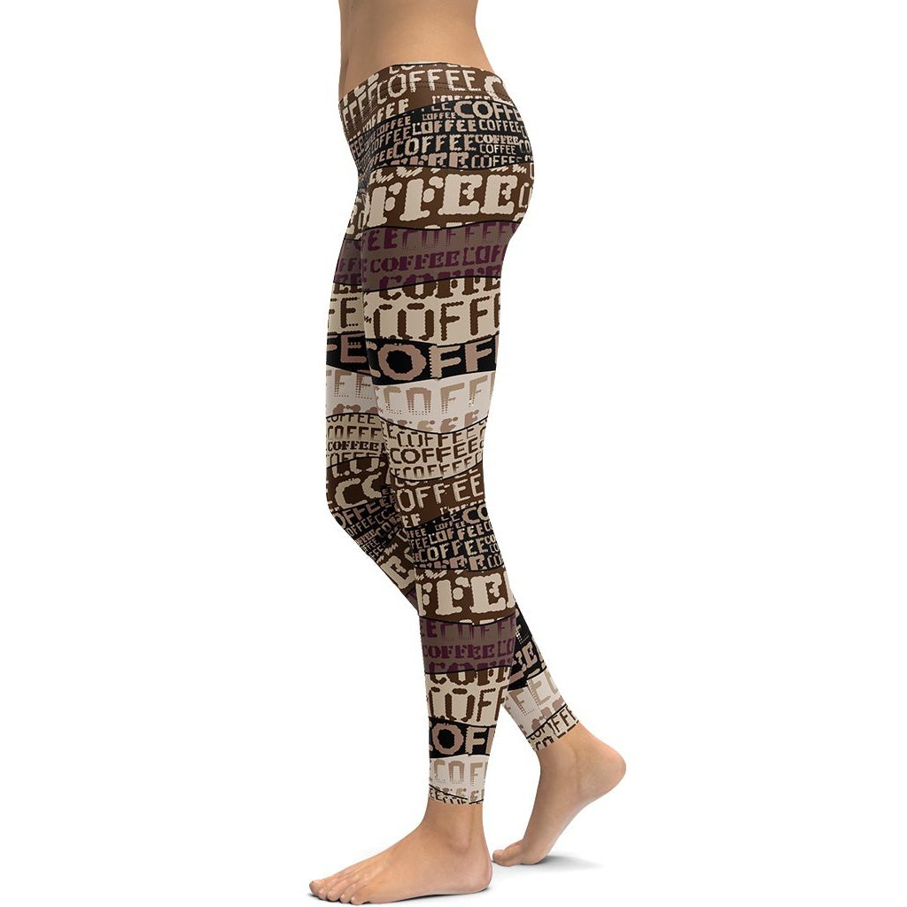 Four-Way Stretchable Printed Coffee Leggings