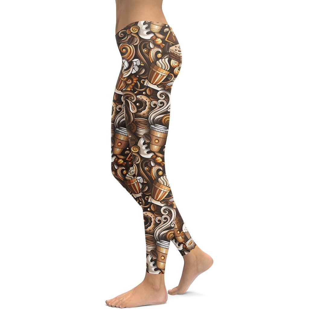 Coffee on sale print leggings