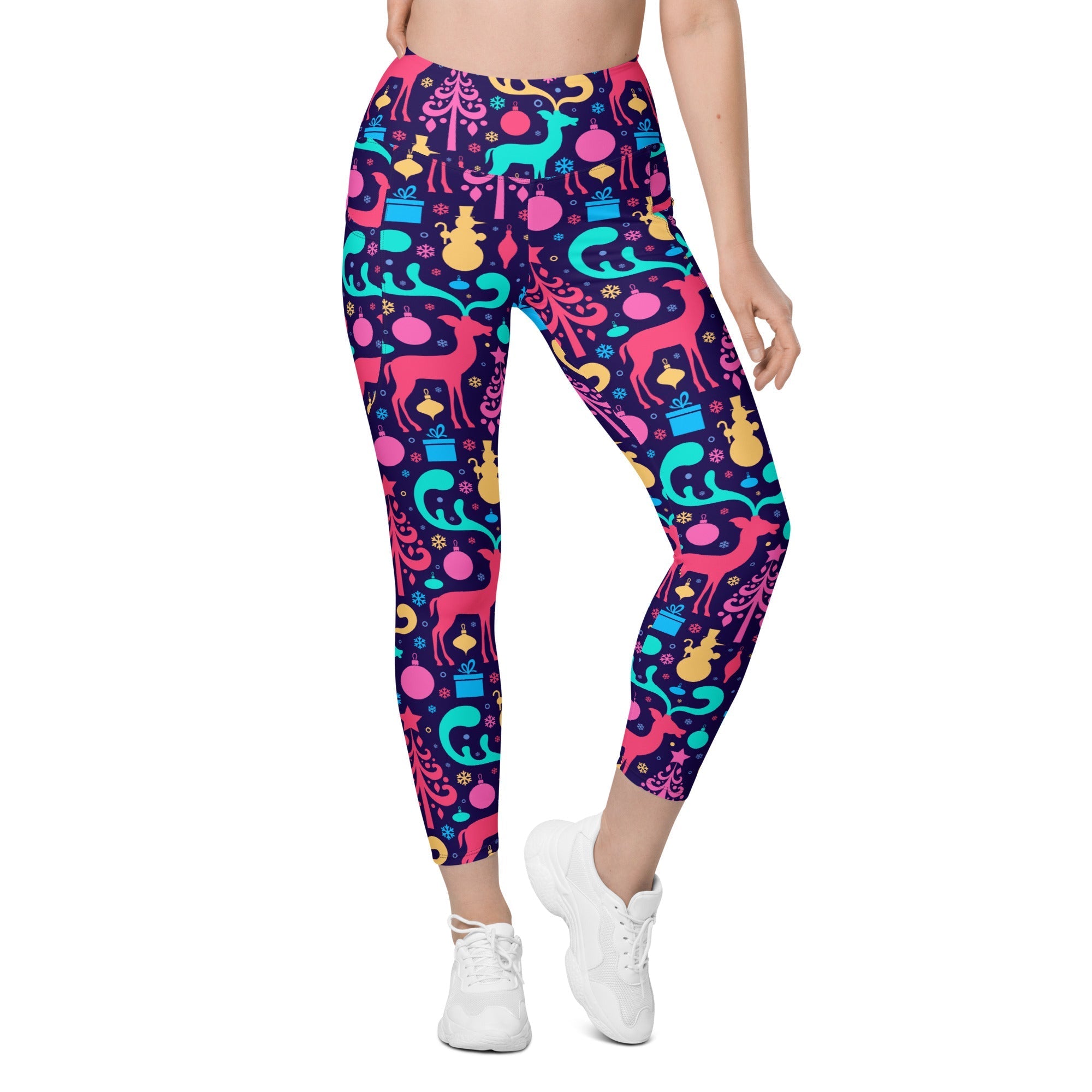 Colorful Christmas Leggings With Pockets