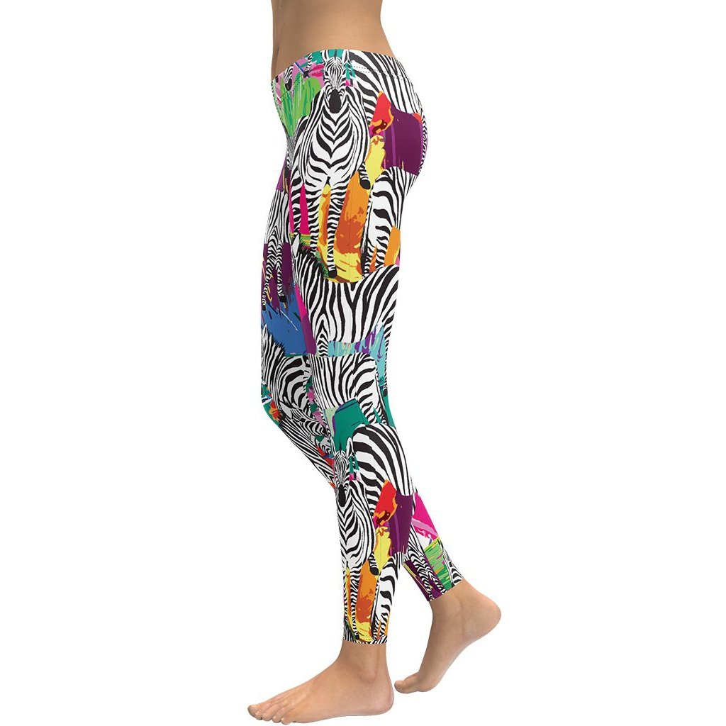 Lightweight and Colorful Zebra Print Leggings