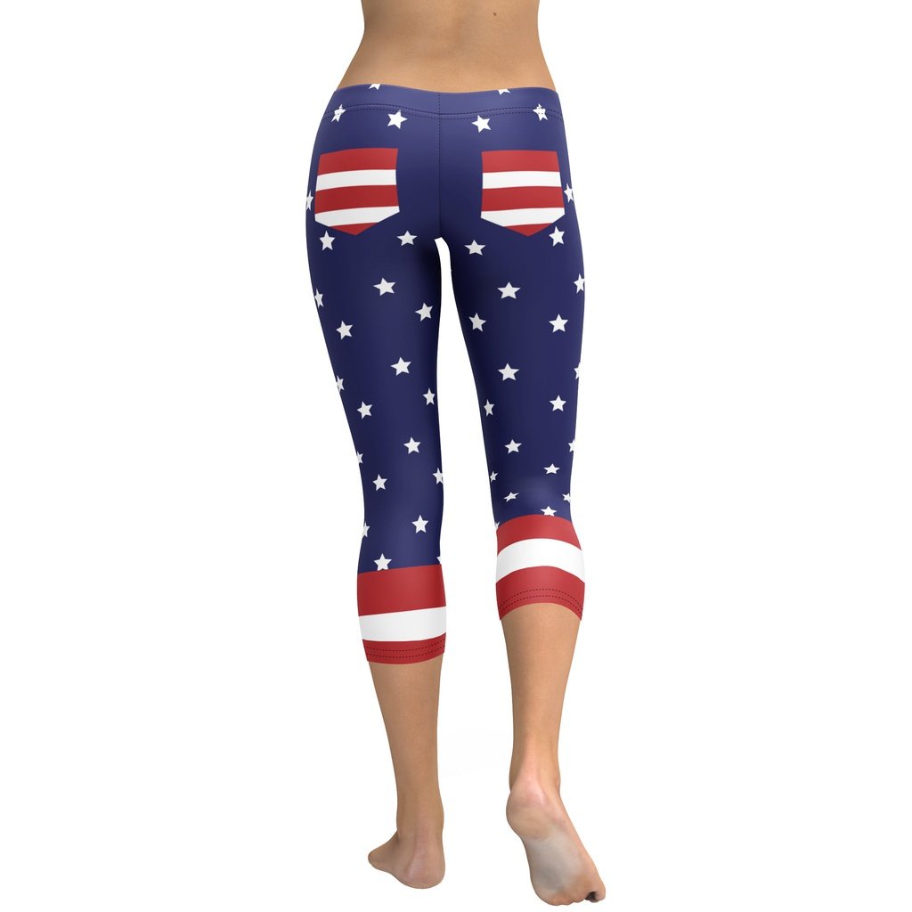 Men's American Flag Leggings, Patriotic Pants, USA Tights, Exercise Pants,  Running Pants 