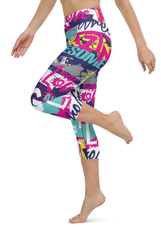 Cool Slogan Yoga Capris